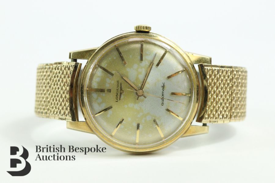 9ct Gold Longines Automatic Gents Wrist Watch