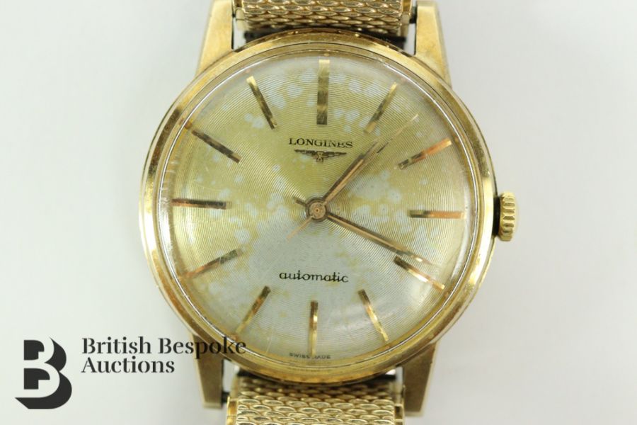 9ct Gold Longines Automatic Gents Wrist Watch - Image 2 of 4
