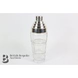 Silver Plated and Cut Glass Cocktail Shaker