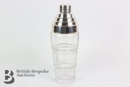 Silver Plated and Cut Glass Cocktail Shaker