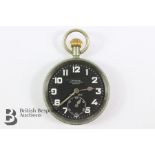 Stainless Steel Open Face Army Pocket Watch