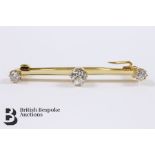 18ct Gold Diamond Bar Brooch