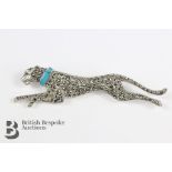 A Silver Leopard Brooch