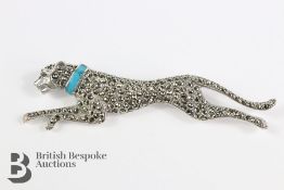 A Silver Leopard Brooch