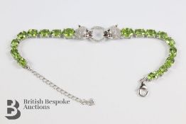 A Peridot Line Bracelet