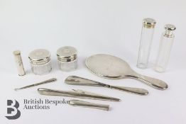 Silver and Cut Glass Vanity Set