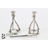 Pair of Silver Taper Candle Holders