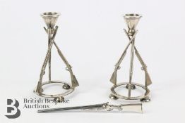 Pair of Silver Taper Candle Holders