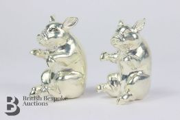 Silver Plated Pig Condiments