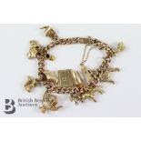 Vintage 9ct Rose Gold Charm Bracelet