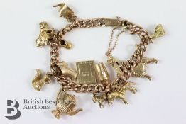 Vintage 9ct Rose Gold Charm Bracelet