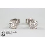 A Pair Of 14ct White Gold Diamond Earrings