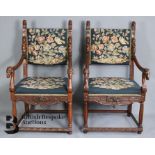 A Pair of 19th Century Library Chairs in Renaissance Style