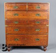 19th Century Anglo Indian Teak Campaign Chest of Drawers