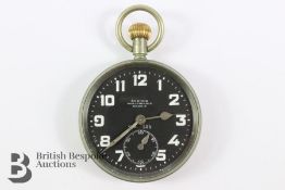 Stainless Steel Open Face Army Pocket Watch