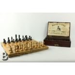 Vintage Mahogany Painter's Box and Chess Set