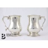 Pair of War Era Silver Tankards