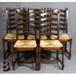 Set of Twelve 20th Century Oak Ladder Back Dining Chairs