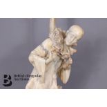 Art Deco Marble Pierrot the Clown Lamp Base