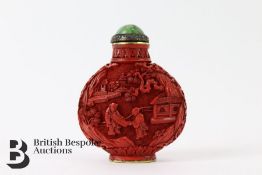 20th Century Cinnabar Snuff Bottle