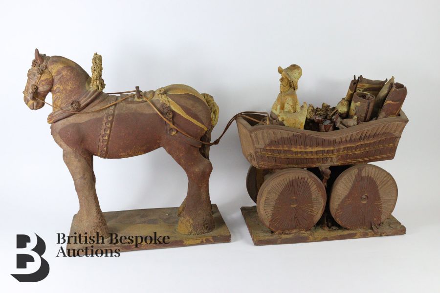 Dorothy Pennicott - Shire horse and Rag and Bone Man Cart - Image 3 of 4