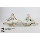 Pair of 19th Century Meissen Porcelain Bon Bon Baskets