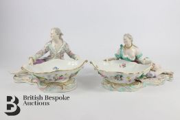 Pair of 19th Century Meissen Porcelain Bon Bon Baskets