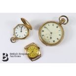 Gold Pocket Watch and Fob Chain