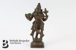 Southern Indian Bronze Statuette of Vishnu