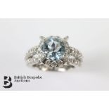 18ct White Gold Aquamarine and Diamond Ring