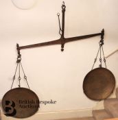 19th Century Brass Wall Mounted Scales