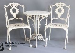 Painted Cast Alloy Garden Table and Chairs