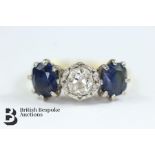 Antique 18ct Yellow Gold, Sapphire and Diamond Ring