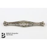 18ct White Art Deco Diamond Set Bar Brooch