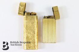 Cartier and Dunhill Gold Plated Lighters