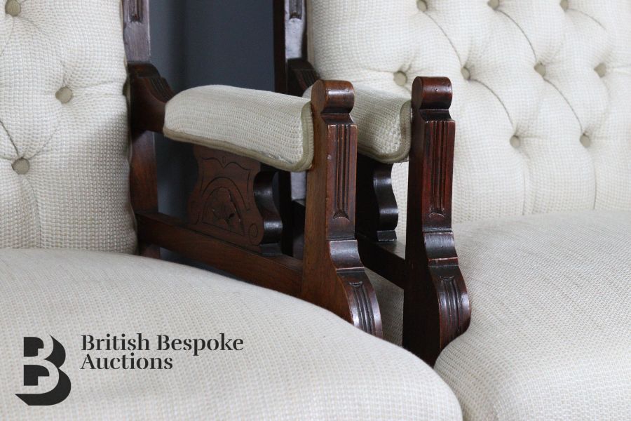 Pair of Late Victorian Mahogany Framed Arm Chairs - Image 3 of 8