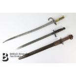 French 19th Century Bayonet and US Bayonets