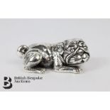 Silver Figurine of English Bulldog