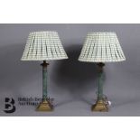 Marble and Brass Table Lamps