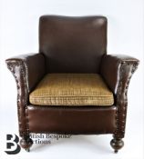 1920s Faux Leather Tub Chair