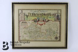 John Speed Barkshire Described Hand Coloured Map