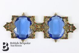 19th Century Fattorini and Sons Ltd Blue Stone Belt Buckle