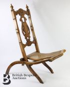 Mahogany Folding Campaign Chair