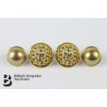 Pair of 9ct Gold Brush Finish Earrings