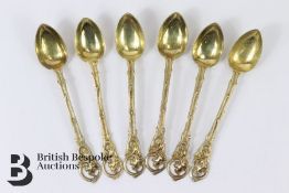 Twelve Russian Silver Gilt Tea Spoons