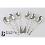 Six Silver Serving Spoons