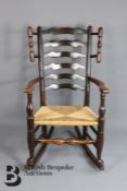 An Oak Ladder Back Rocking Chair