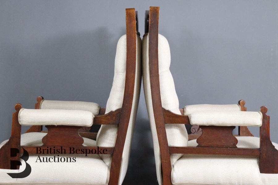 Pair of Late Victorian Mahogany Framed Arm Chairs - Image 7 of 8