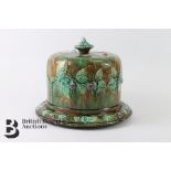 English Majolica Cheese Dome and Cover