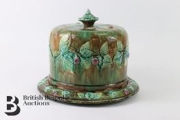 English Majolica Cheese Dome and Cover